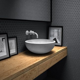 By Goof mozaiek hexagon dark grey 3,5x3,5cm